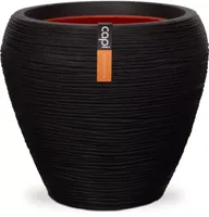 Capi bloempot nature rib taps 42x38 cm zwart kblr362 - thumbnail