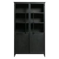 WOOOD Industriële Vitrinekast 'Exhibit' 170 x 99cm, kleur Zwart - thumbnail