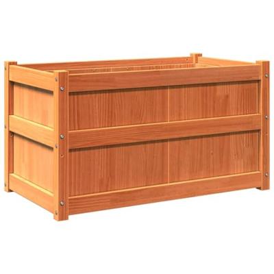 VidaXL Plantenbak 90x50x50 cm massief grenenhout wasbruin VidaXL Plantenbak 90x50x50 cm massief grenenhout wasbruin