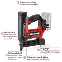 Einhell TE-CN 18/32 Li - Solo 4257800 Accuspijkerpistool Zonder accu, Zonder lader, Incl. accessoires - thumbnail