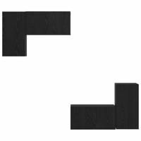 TV-kast met plank met opslag met de deur 4 pcs Zwart eiken 60 x 30 x 30 cm - thumbnail