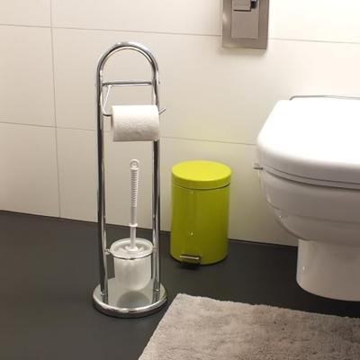 Kela - Fabio Toiletrol en wc-borstel Houder - Zilver - Kela