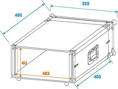 ROADINGER Effect Rack CO DD, 4U, 38cm deep, black
