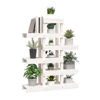 VidaXL Plantenstandaard 85x25x109,5 cm massief grenenhout wit - thumbnail