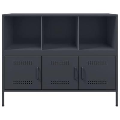 Dressoir 100,5x39x79 cm koudgewalst staal antracietkleurig Dressoir 100,5x39x79 cm koudgewalst staal antracietkleurig