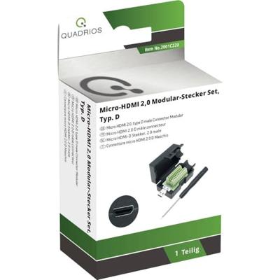 Quadrios 2001C220 HDMI-connector Stekker, recht Aantal polen: 20 Zwart 1 stuk(s)