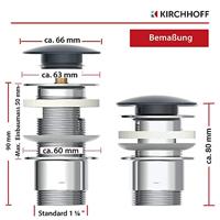 Schutte Design CLIC-CLAC Waste | met Overloop | 1 ¼“ x 65 mm| mat zwart - 98807420 98807420 - thumbnail