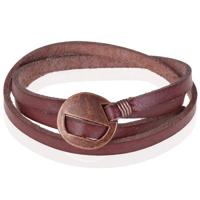 Leren Wikkelarmband LGT Jewels Verstelbaar Bruin - thumbnail