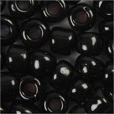 Creativ Company Rocailles, d 3 mm, afm 8/0, gatgrootte 0,6-1,0 mm, zwart, 25 gr/ 1 doos Creativ Company Rocailles, d 3 mm, afm 8/0, gatgrootte 0,6-1,0 mm, zwart, 25 gr/ 1 doos