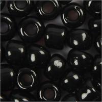 Creativ Company Rocailles, d 3 mm, afm 8/0, gatgrootte 0,6-1,0 mm, zwart, 25 gr/ 1 doos - thumbnail