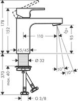 Hansgrohe Vernis Shape wastafelmengkraan 1 - hendel Chroom 71569000 - thumbnail