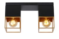 Lucide RIXT - Plafonnière - 2xE27 - Zwart - thumbnail