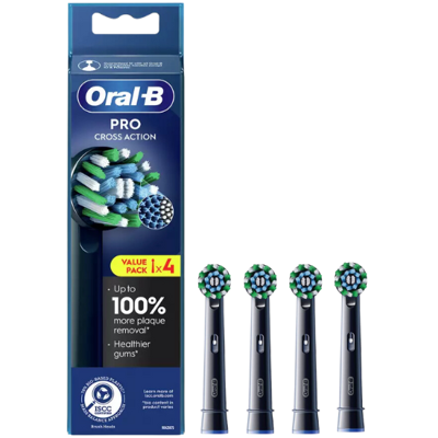 Oral B Opzetborstel action black 4 Stuks