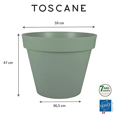 EDA PLASTIQUE - Toscane ronde bloempot - Ø 60 x H47 cm - 76 L - Lauriergroen