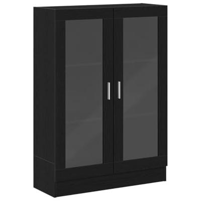 Boekenkast 82,5x30,5x115 cm spaanplaat zwart eikenkleurig