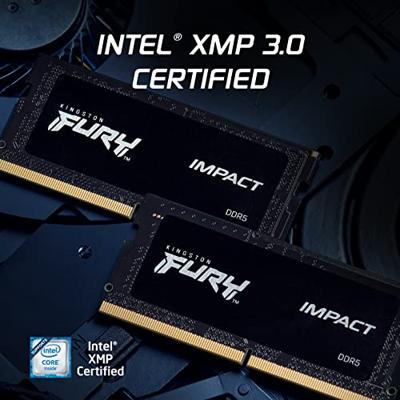 Kingston Impact Black XMP Werkgeheugenmodule voor PC DDR5 16 GB 1 x 16 GB 6400 MHz 262-pins SO-DIMM KF564S38IB-16