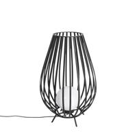 QAZQA Design vloerlamp zwart met opaal 70 cm IP44 - Angela - thumbnail