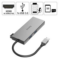 Hama USB-C (USB 3.2 Gen 2) multiport hub 6 poorten Grijs - thumbnail