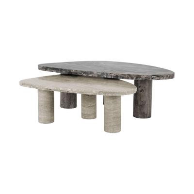 Richmond Organische Salontafel 'Nazario' Marmer, Set van 2 stuks
