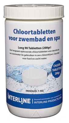 Interline chloortabletten long90 200gram/1kg - thumbnail
