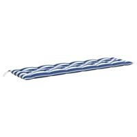 VidaXL Tuinbankkussen gestreept 200x50x7 cm stof wit en blauw - thumbnail