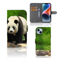 iPhone 15 Plus | Telefoonhoesje | Met pasjeshouder | Panda - thumbnail
