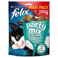 Felix Party Mix Seaside kattensnoep zalm-, koolvis- & forelsmaak maxipack 5 x 200 g - thumbnail