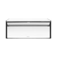 Brabantia Fall Front Broodtrommel – grote opbergdoos voor brood, bagels, broodjes, ruimtebesparend design met platte bovenkant – briljant staal - thumbnail