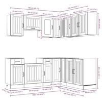 11-delige Keukenkastenset Kalmar bewerkt hout glanzend wit - thumbnail