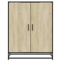 Schoenenkast 75x38x97,5 cm bewerkt hout en metaal sonoma eiken - thumbnail