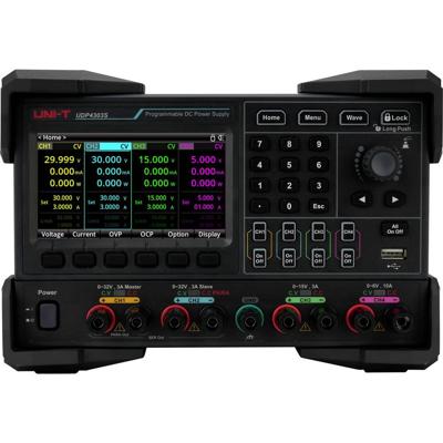 Uni-T UDP4303S Labvoeding, regelbaar 0 - 32 V 0 - 3 A 297 W USB-device, USB-host, LAN, RS232 Programmeerbaar Aantal uitgangen: 4 x
