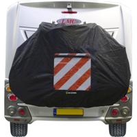 Fietsdragerhoes DS Covers STAR met gevarenbordhouder - zwart - thumbnail