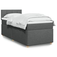 Boxspring met matras stof donkergrijs 90x200 cm - thumbnail