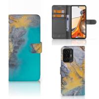 Xiaomi 11T | 11T Pro | Bookcase | Marble Blue Gold - thumbnail