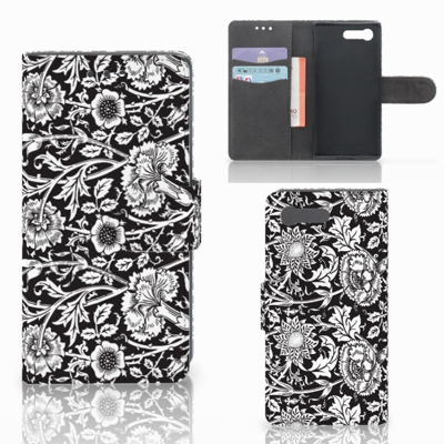Sony Xperia X Compact Hoesje Black Flowers Sony Xperia X Compact Hoesje Black Flowers