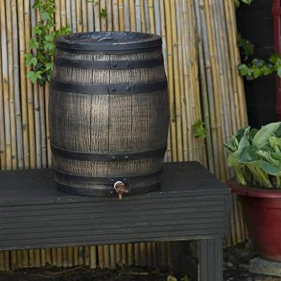 Nature regenton met hout-look 50 l 38x49,5 cm bruin