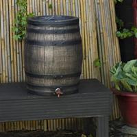 Nature regenton met hout-look 50 l 38x49,5 cm bruin - thumbnail