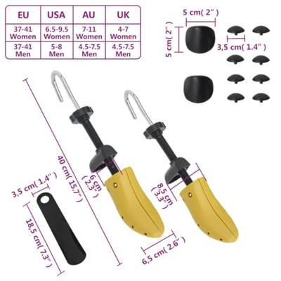 VidaXL Schoenspanners met schoenlepel eu 37-41 kunststof geel - thumbnail