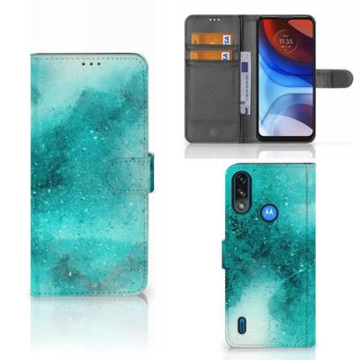 Hoesje Motorola Moto E7i Power | E7 Power Painting Blue Hoesje Motorola Moto E7i Power | E7 Power Painting Blue