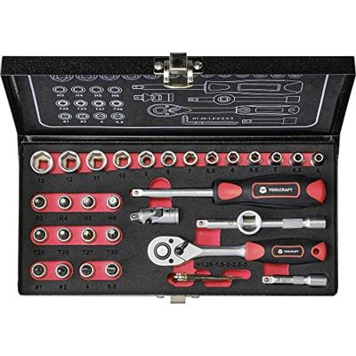 TOOLCRAFT 826363 Dopsleutelset Metrisch 1/4 (6,3 mm) 36-delig TOOLCRAFT 826363 Dopsleutelset Metrisch 1/4 (6,3 mm) 36-delig