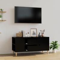 Tv-meubel 102x44,5x50 cm bewerkt hout zwart - thumbnail