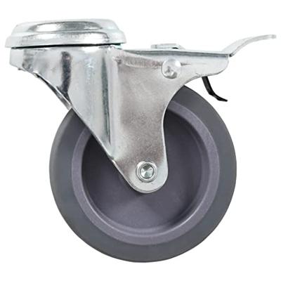 VidaXL Zwenkwielen met boutgaten en dubbele remmen 4 st 75 mm