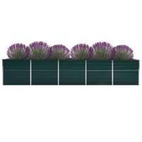 VidaXL Plantenbak verhoogd 400x80x45 cm gegalvaniseerd staal groen - thumbnail