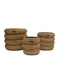 Rivièra Maison Mand 'Rustic Rattan Mennagio' Rattan Pitriet, Set van 3 stuks - thumbnail