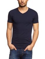 Garage Bodyfit T-shirt V-neck Basic T-shirts Navy - thumbnail