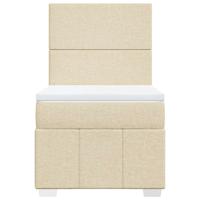 Boxspring met matras stof crèmekleurig 90x200 cm - thumbnail