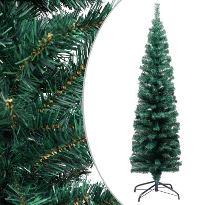 VidaXL Kunstkerstboom met standaard smal 120 cm pvc groen