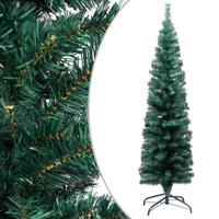 VidaXL Kunstkerstboom met standaard smal 120 cm pvc groen - thumbnail