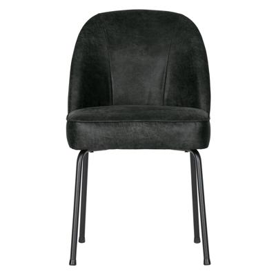 WOOOD Eetkamerstoel 'Vogue' Leder, kleur Zwart