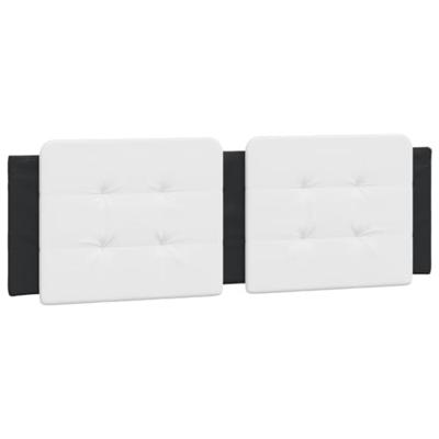 Hoofdbordkussen 160 cm kunstleer wit en zwart